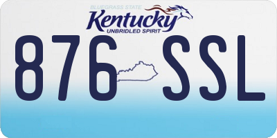 KY license plate 876SSL