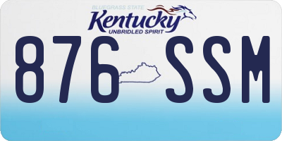 KY license plate 876SSM