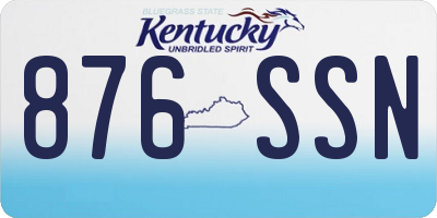 KY license plate 876SSN