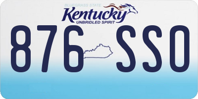 KY license plate 876SSO