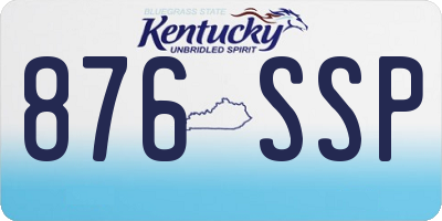 KY license plate 876SSP