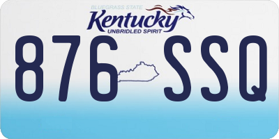 KY license plate 876SSQ