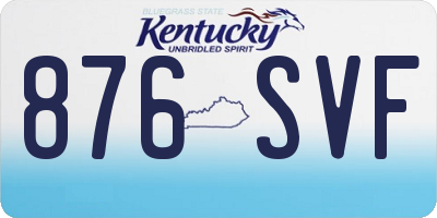KY license plate 876SVF