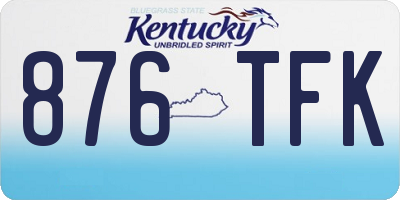 KY license plate 876TFK