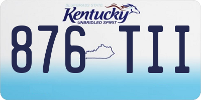 KY license plate 876TII