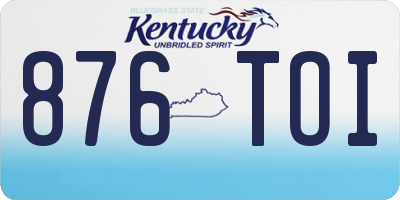 KY license plate 876TOI