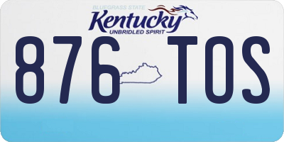 KY license plate 876TOS