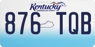 KY license plate 876TQB