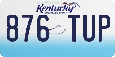 KY license plate 876TUP