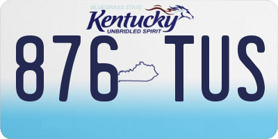 KY license plate 876TUS