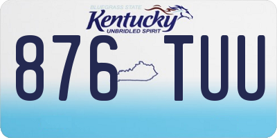 KY license plate 876TUU