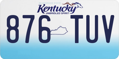 KY license plate 876TUV