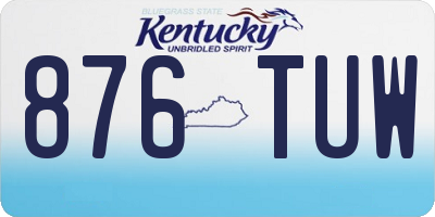 KY license plate 876TUW