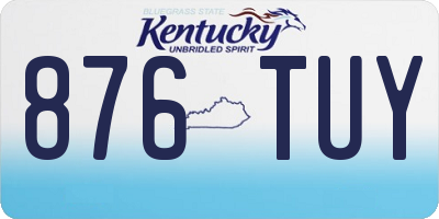 KY license plate 876TUY