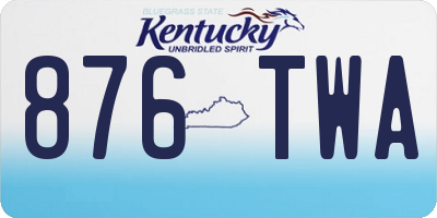 KY license plate 876TWA