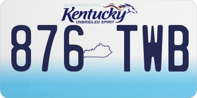 KY license plate 876TWB
