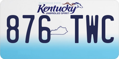 KY license plate 876TWC