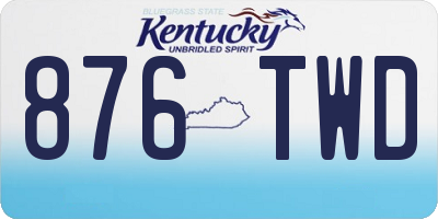 KY license plate 876TWD