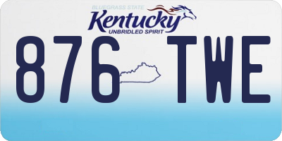 KY license plate 876TWE