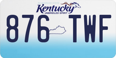 KY license plate 876TWF