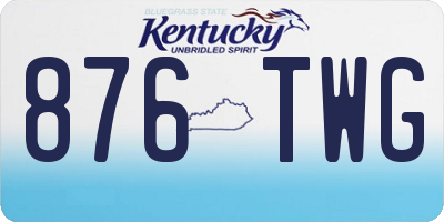 KY license plate 876TWG