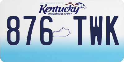 KY license plate 876TWK