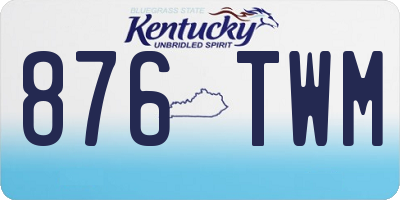 KY license plate 876TWM
