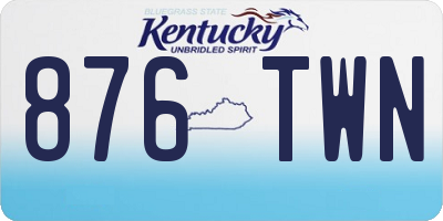 KY license plate 876TWN