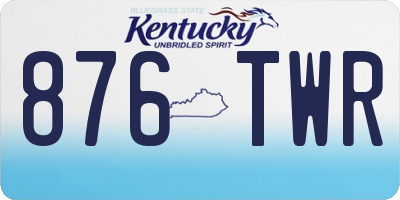 KY license plate 876TWR
