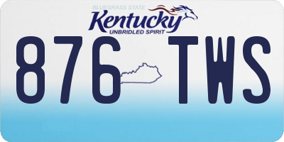 KY license plate 876TWS
