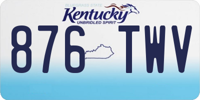 KY license plate 876TWV