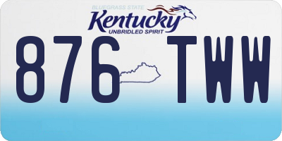 KY license plate 876TWW