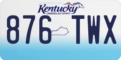 KY license plate 876TWX