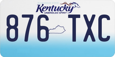KY license plate 876TXC