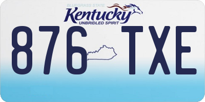 KY license plate 876TXE