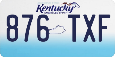 KY license plate 876TXF