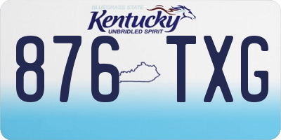 KY license plate 876TXG