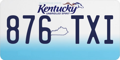 KY license plate 876TXI