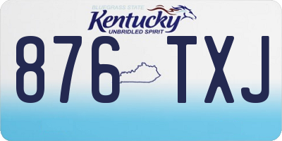 KY license plate 876TXJ