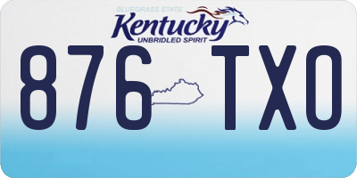 KY license plate 876TXO