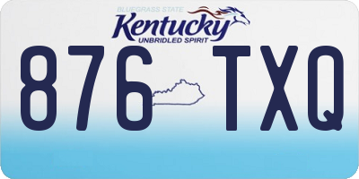 KY license plate 876TXQ