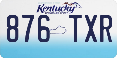 KY license plate 876TXR
