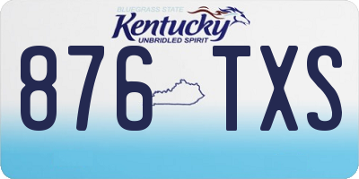 KY license plate 876TXS