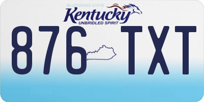 KY license plate 876TXT