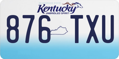 KY license plate 876TXU