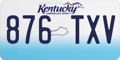 KY license plate 876TXV
