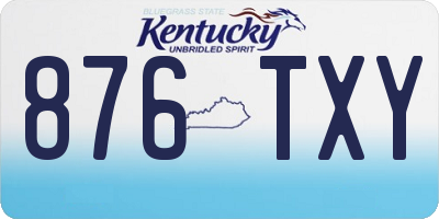 KY license plate 876TXY