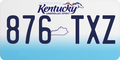 KY license plate 876TXZ