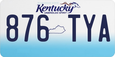 KY license plate 876TYA