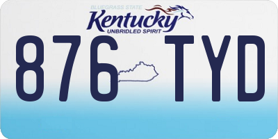 KY license plate 876TYD